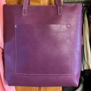 Portland Leather Goods Full Size Crossbody Bag WITH ZIPPER - Mulberry NEW!!